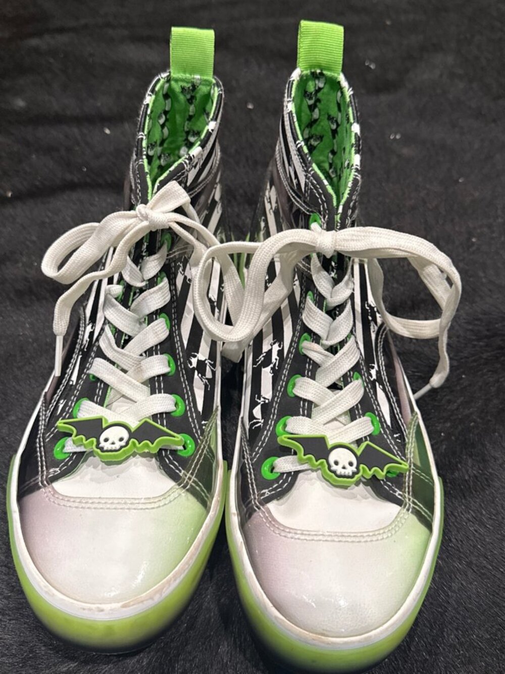 Beetlejuice It's Show Time. Size 6.5 High Top Sneakers by Ground Up.
